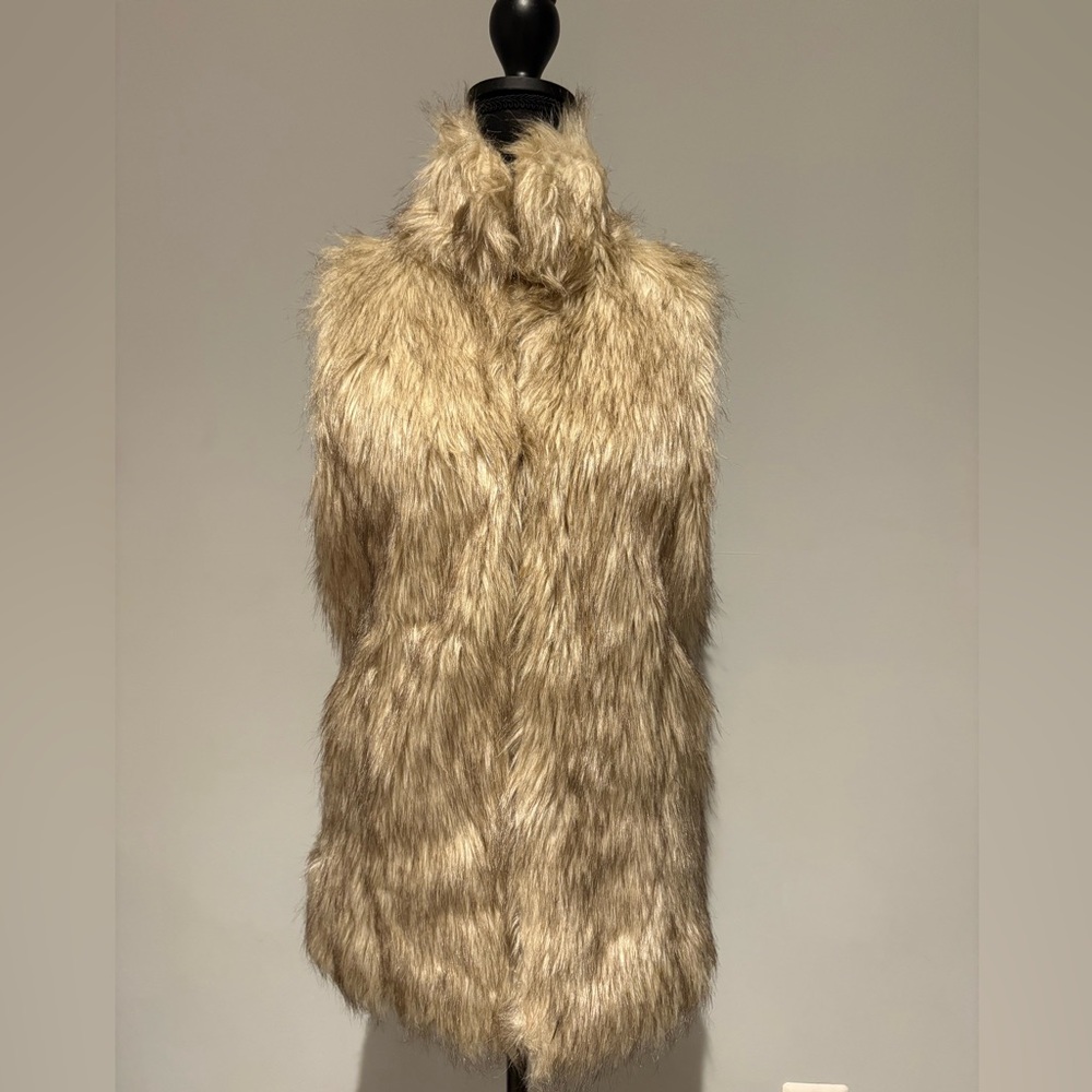 Faux Fur Vest in Tan